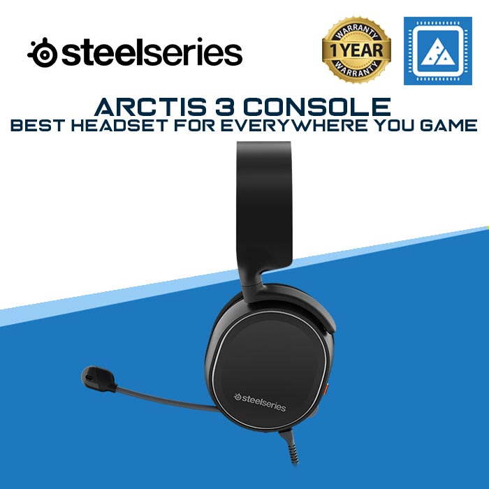 SteelSeries Arctis 3 Console - Stereo Wired Gaming Headset for PlayStation 5 / 4, Xbox Series X|S, Nintendo Switch, VR, Android and iOS - Black SteelSeries Arctis 3 Console - Stereo Wired Gaming Headset for PlayStation 5 / 4, Xbox Series X|S, Nintendo Switch, VR, Android and iOS - Black